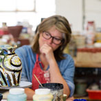 Nicola Tassie in her studio in London 2016